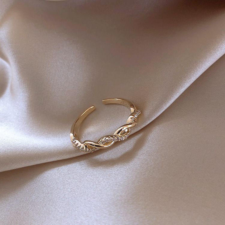 Korean-Style Woven Twist Open Ring - Image 3