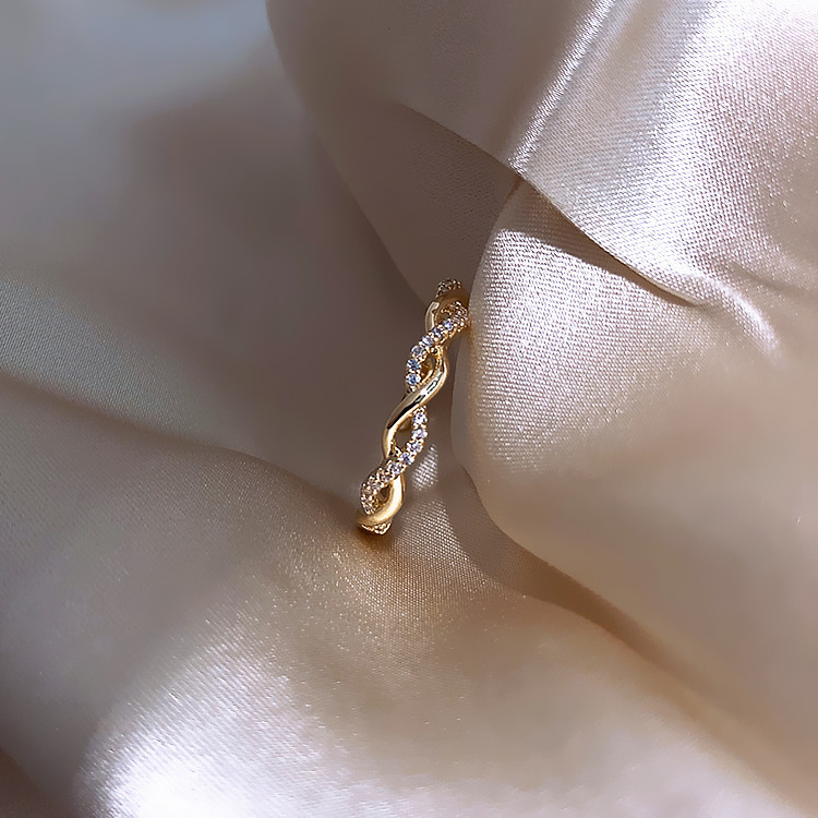 Korean-Style Woven Twist Open Ring - Image 4