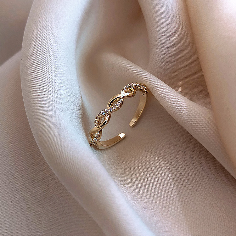 Korean-Style Woven Twist Open Ring - Image 2