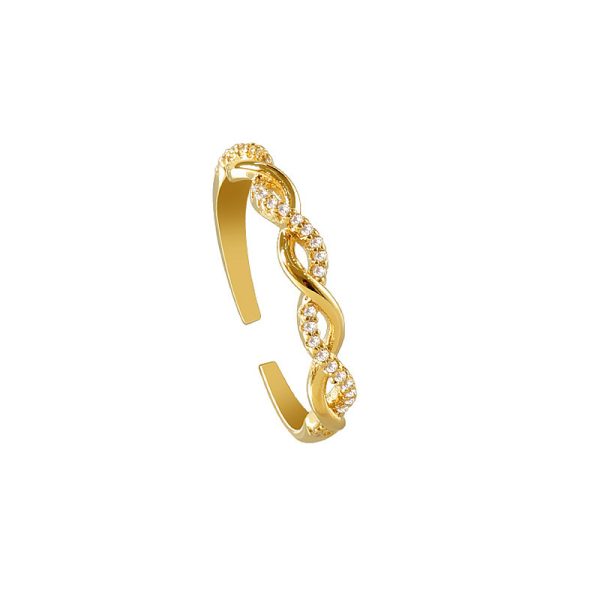 Korean-Style Woven Twist Open Ring