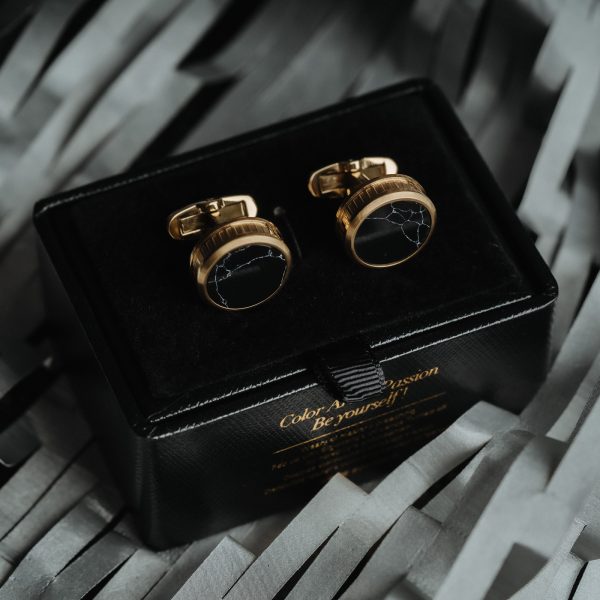 French Black Marble Cufflinks