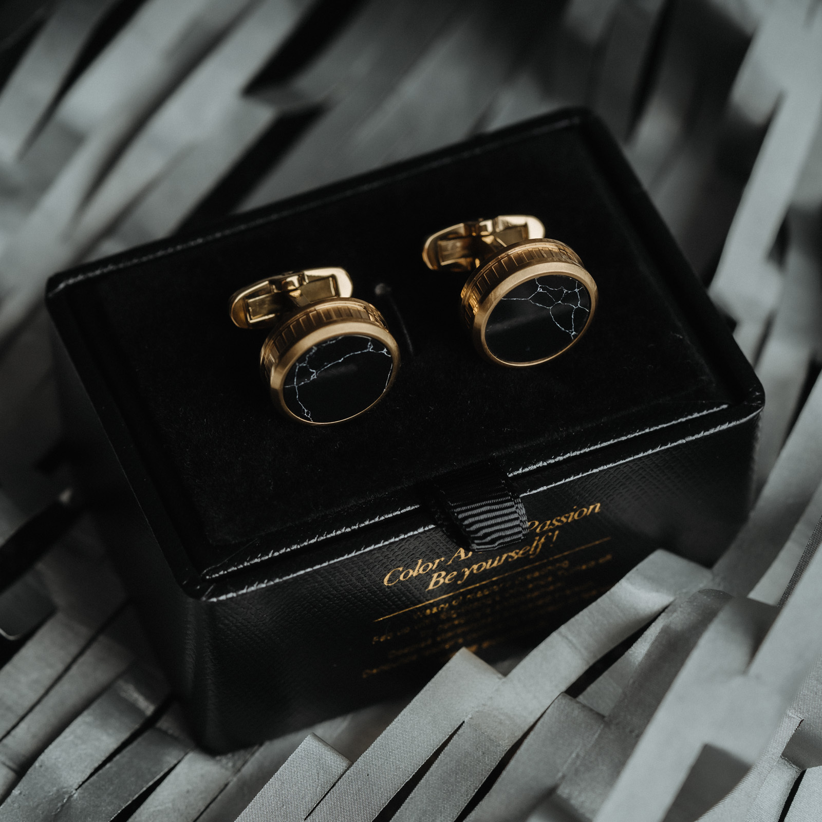 French Black Marble Cufflinks