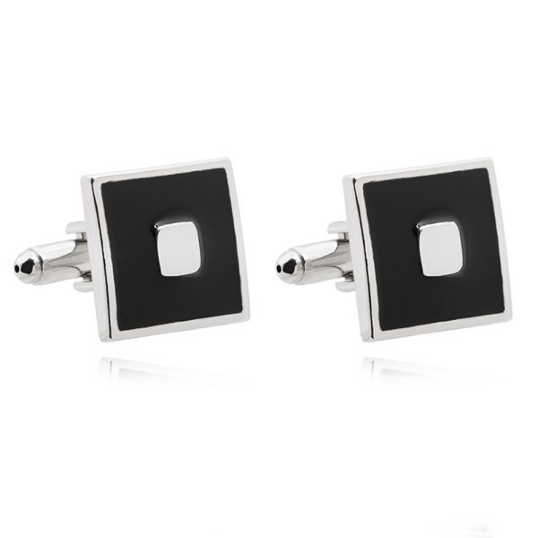Cytheria Black Square Enamel Cufflinks