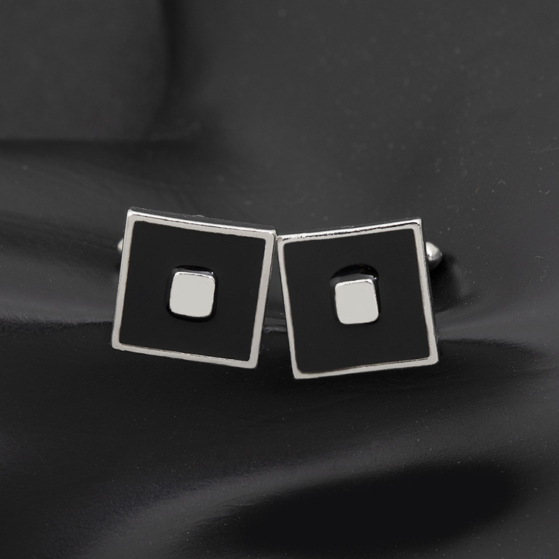 Cytheria Black Square Enamel Cufflinks - Image 5