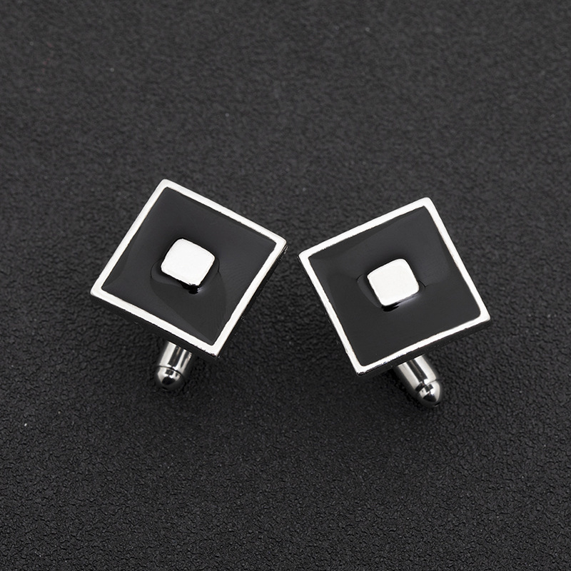 Cytheria Black Square Enamel Cufflinks - Image 3