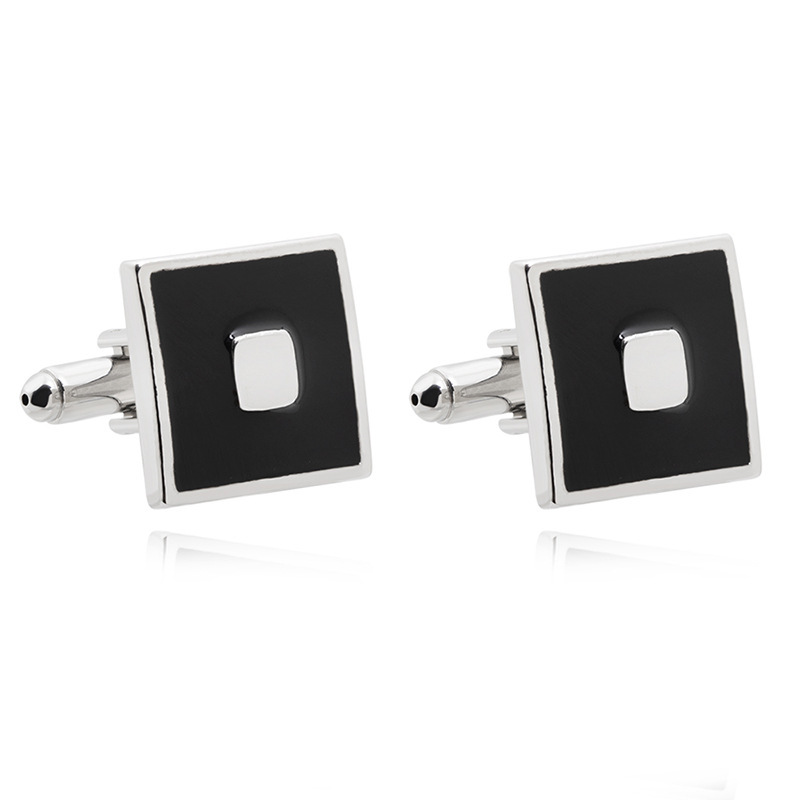 Cytheria Black Square Enamel Cufflinks - Image 2