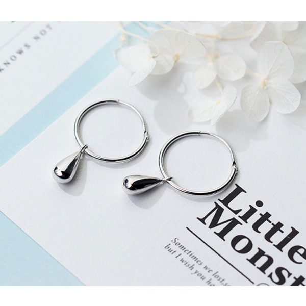 S925 Sterling Silver Water Drop Earrings
