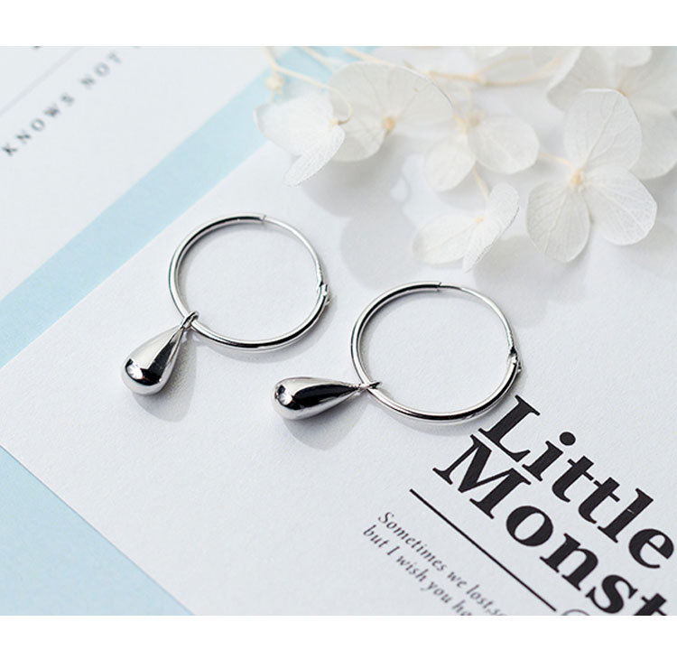 S925 Sterling Silver Water Drop Earrings