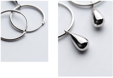 S925 Sterling Silver Water Drop Earrings - Image 3