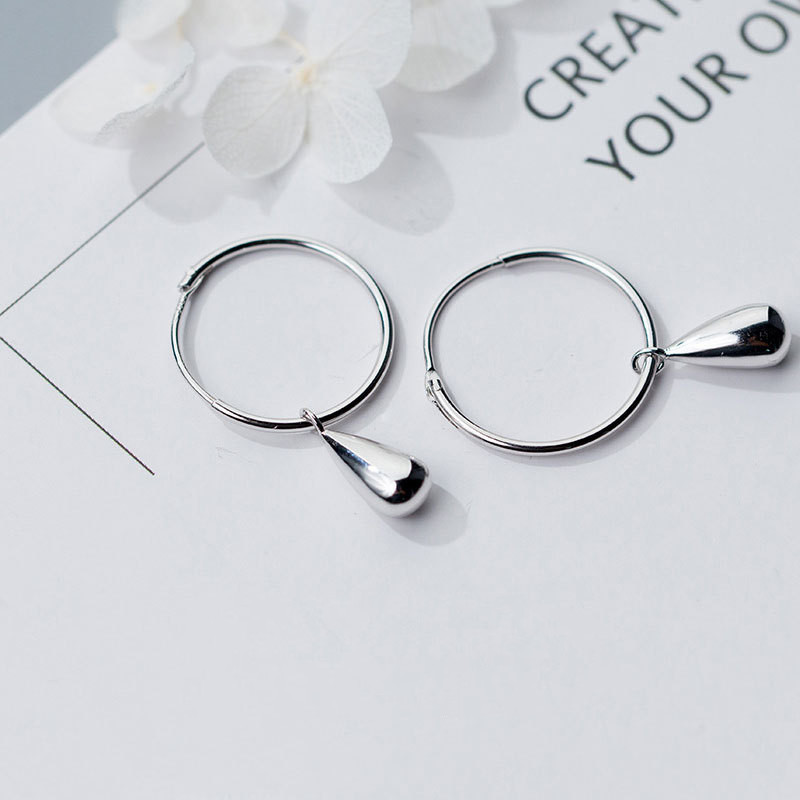 S925 Sterling Silver Water Drop Earrings - Image 4