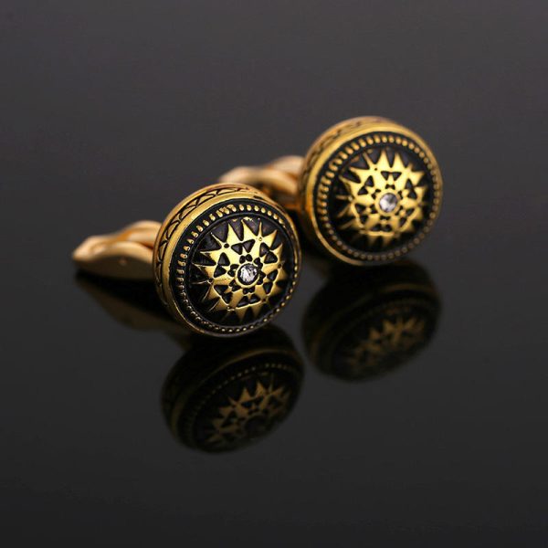 Gold-Tone Crystal Diamond Cufflinks