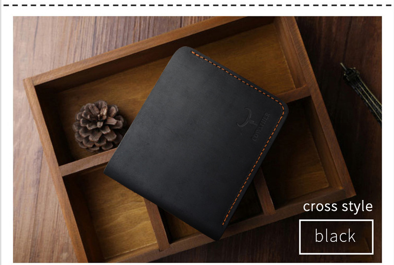 Men’s Retro Cowhide Short Wallet - Image 6