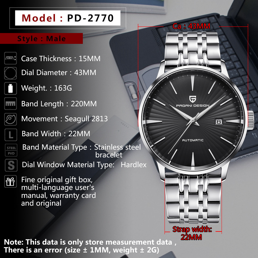Men’s Fashion Mechanical Steel-Band Watch - Image 7
