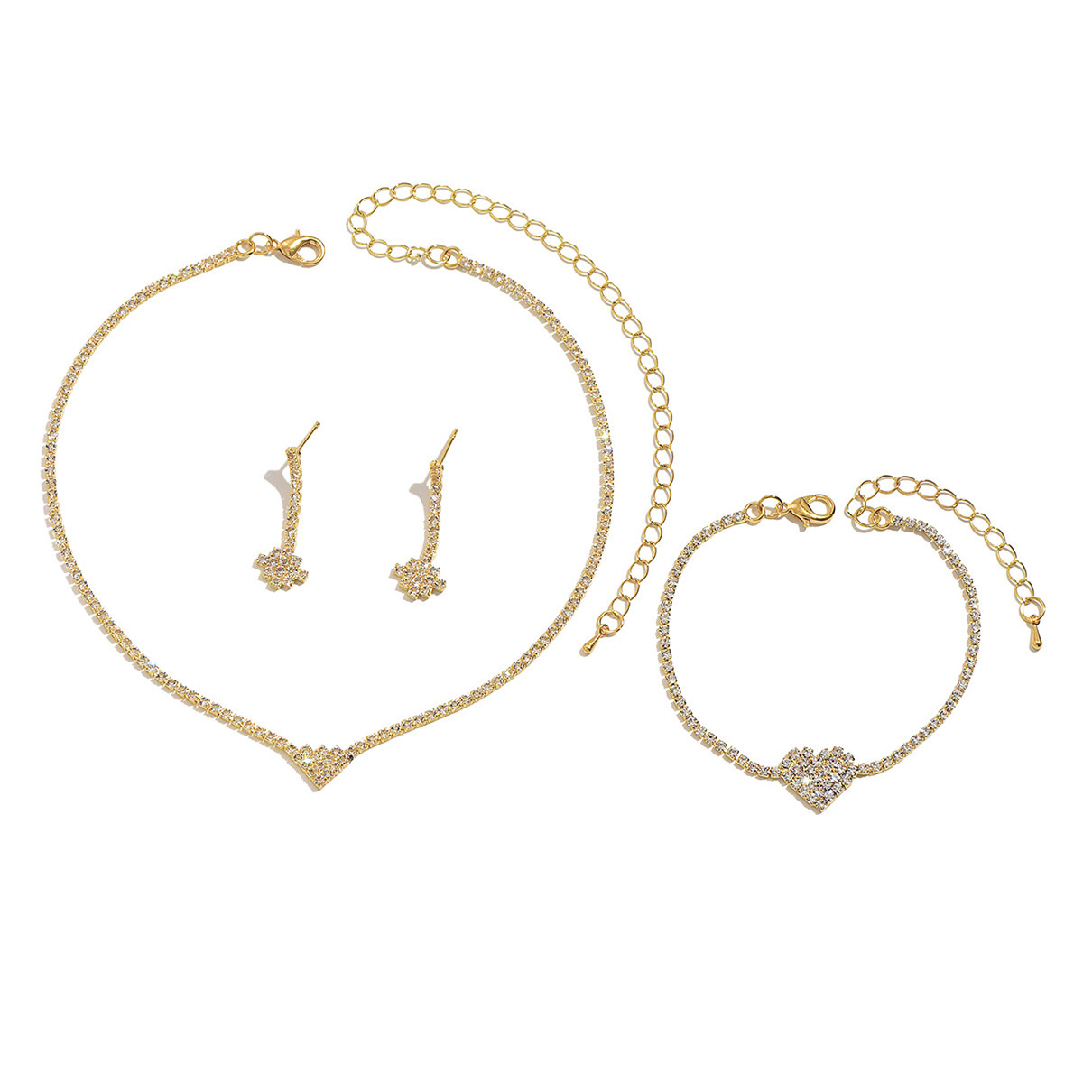 Gold-Plated Cubic Zirconia Three-Piece Jewelry Set - Image 5