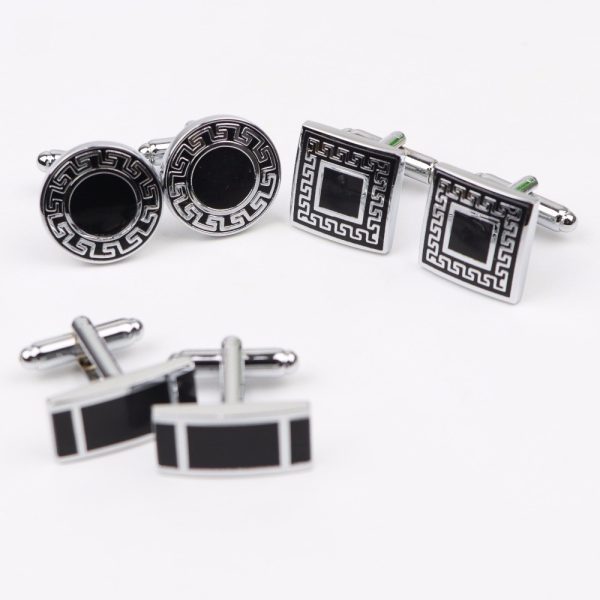 Men’s French Shirt Metal and Velvet Cufflinks