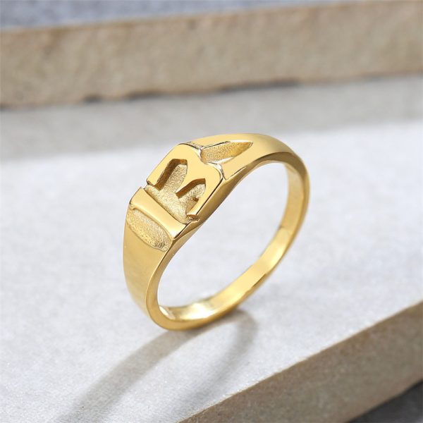 Vintage Geometric Titanium Steel Ring