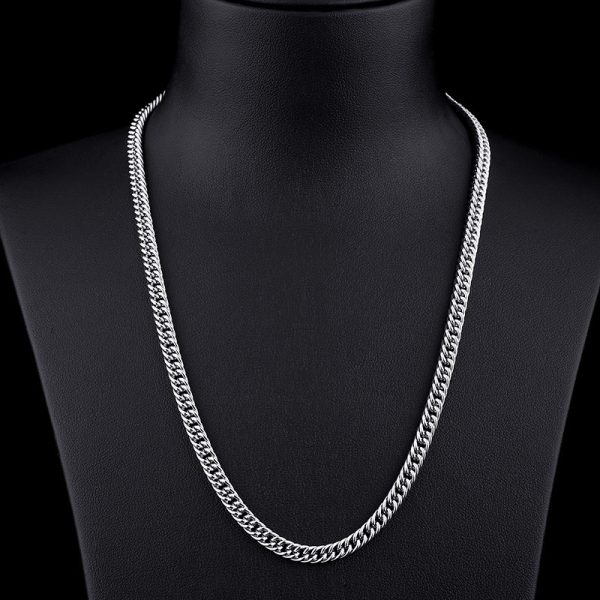 Men’s Titanium Steel Water-Wave Chain Necklace