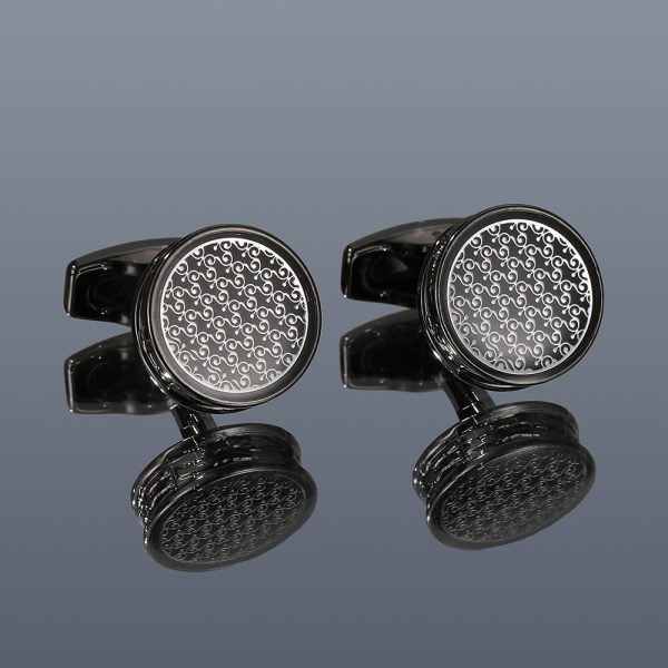 Men’s Round Gunmetal Cufflinks