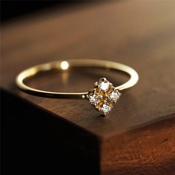 Night Sky Four-Heart Zircon Ring