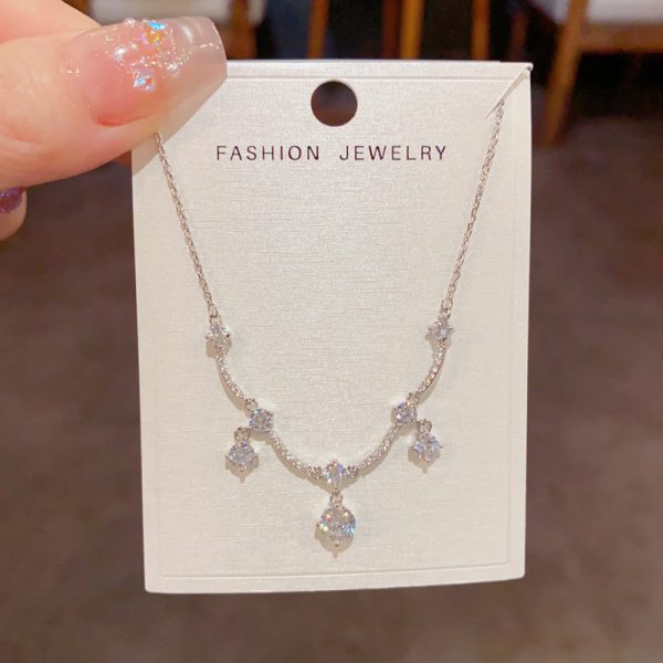 Round Zircon Tassel Necklace