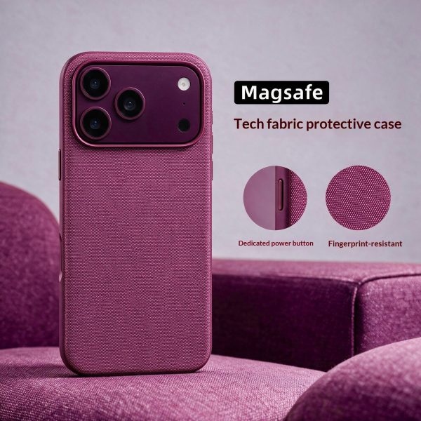 Solid-Color Magnetic Tech-Fabric-Style iPhone Case