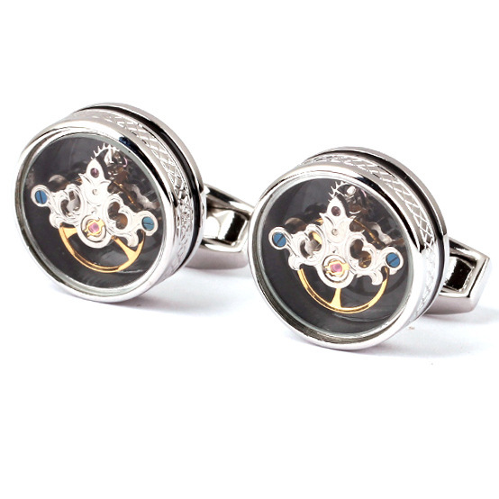 Tourbillon-Style Geometric Business Cufflinks - Image 5