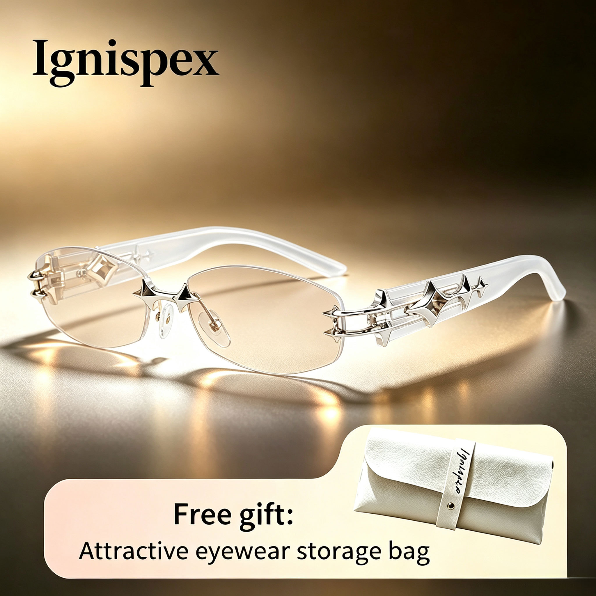 Y2K Star-Hinge Rimless Sunglasses - Image 6