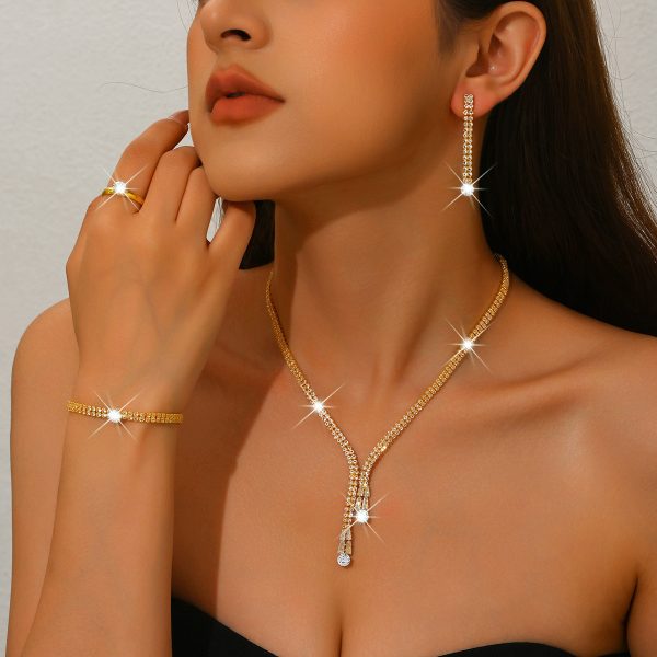 Marquise Zircon Necklace and Earrings Set