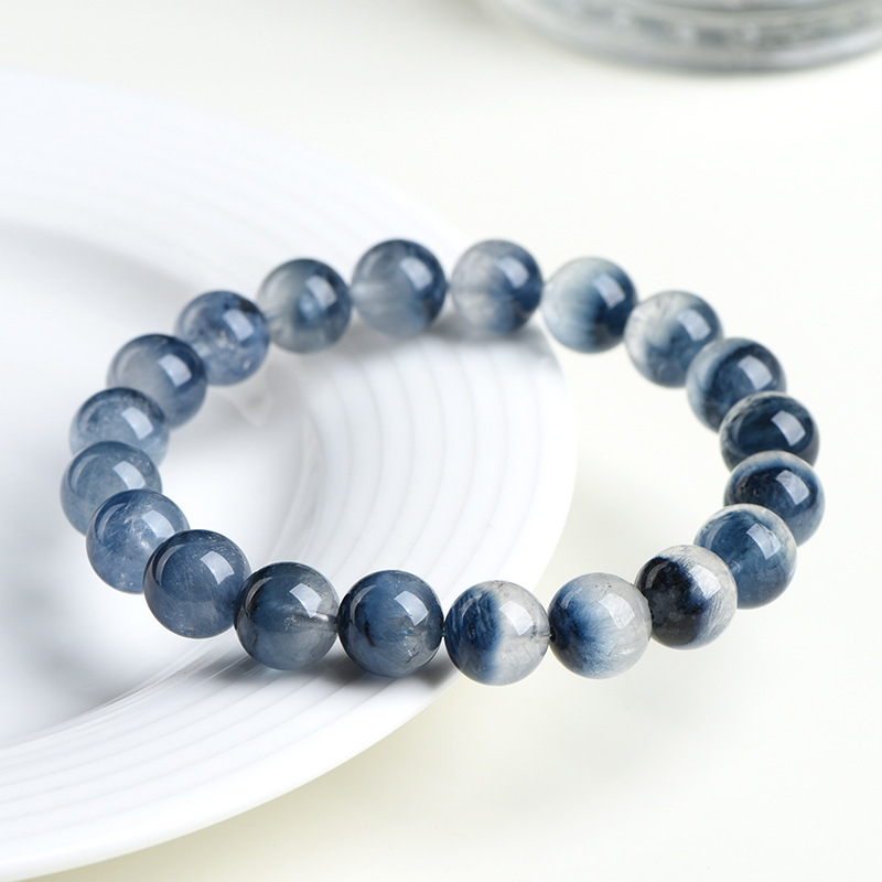 Blue Rabbit Hair Crystal Beaded Bracelet - Image 3