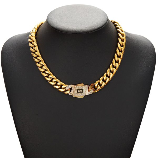Men’s 14 mm Stainless Steel Woven Chain Necklace