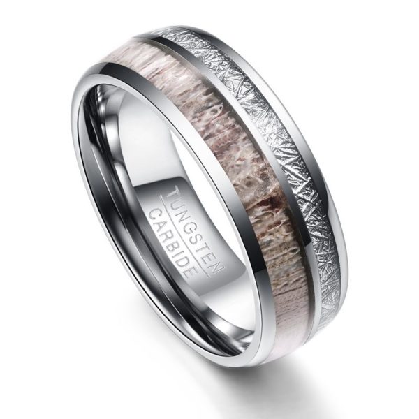8 mm Tungsten Carbide Antler-Style Ring