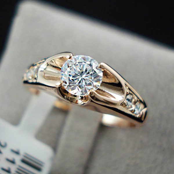 Women’s Copper-Plated Rose Gold Geometric Ring