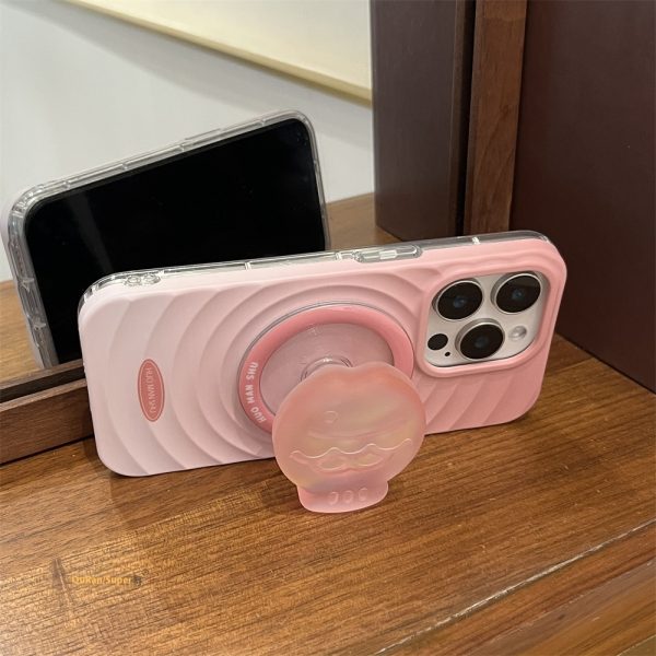 Gradient Ripple Circle Protective Phone Case for iPhone 15