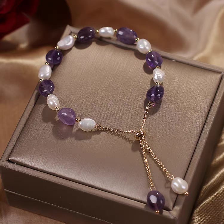 Pearl Crystal Slider Bracelet - Image 4