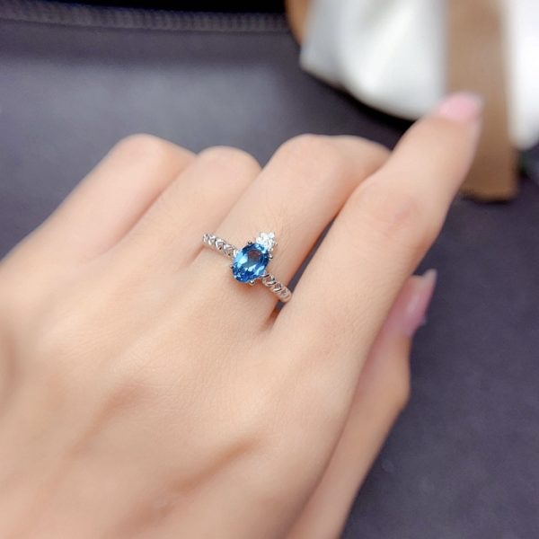 S925 Silver Oval Plant-Pattern Ring