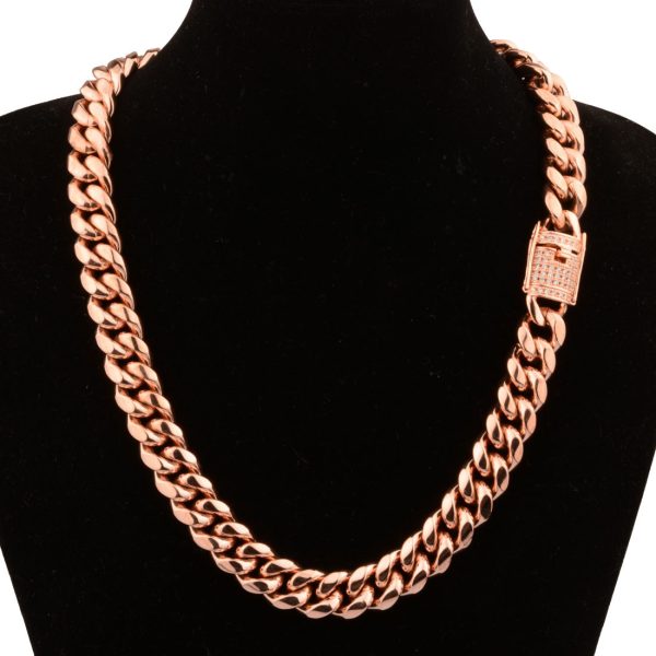 Gold-Tone Titanium Steel Chain Necklace