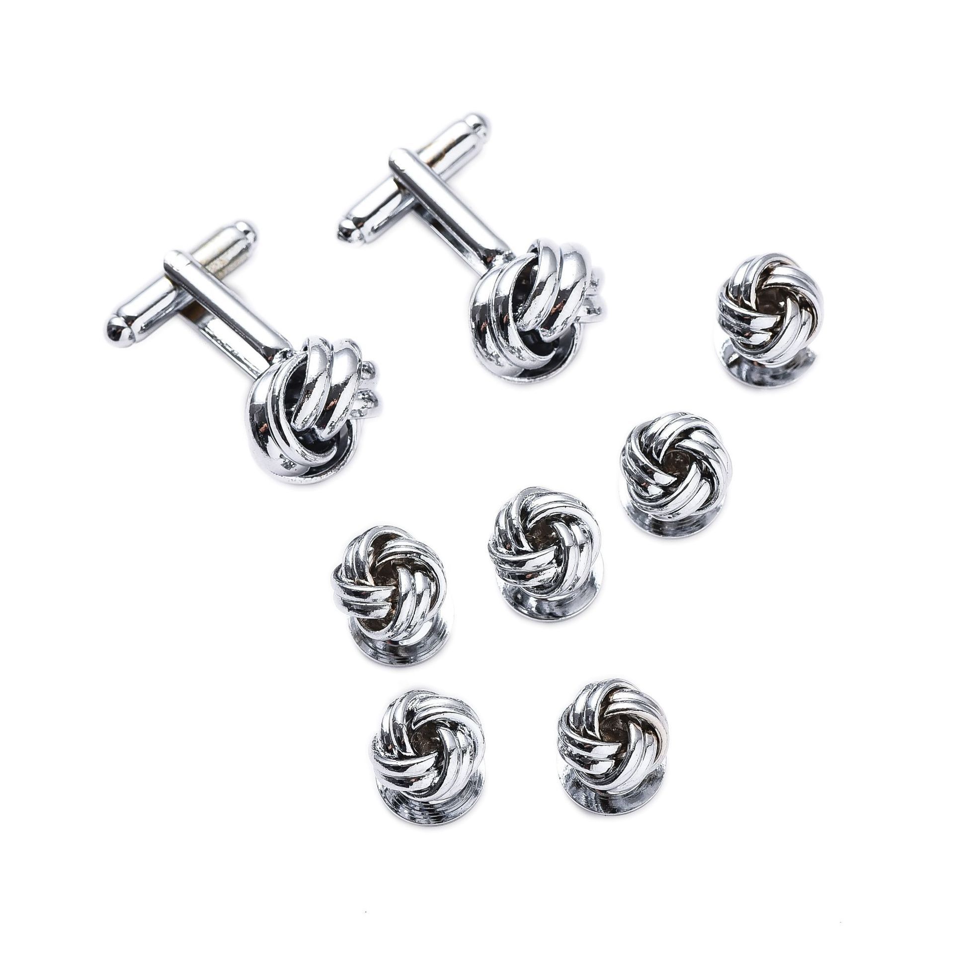 Men’s Round Drip-Finish Cufflink and Sleeve Nail Set - Image 6