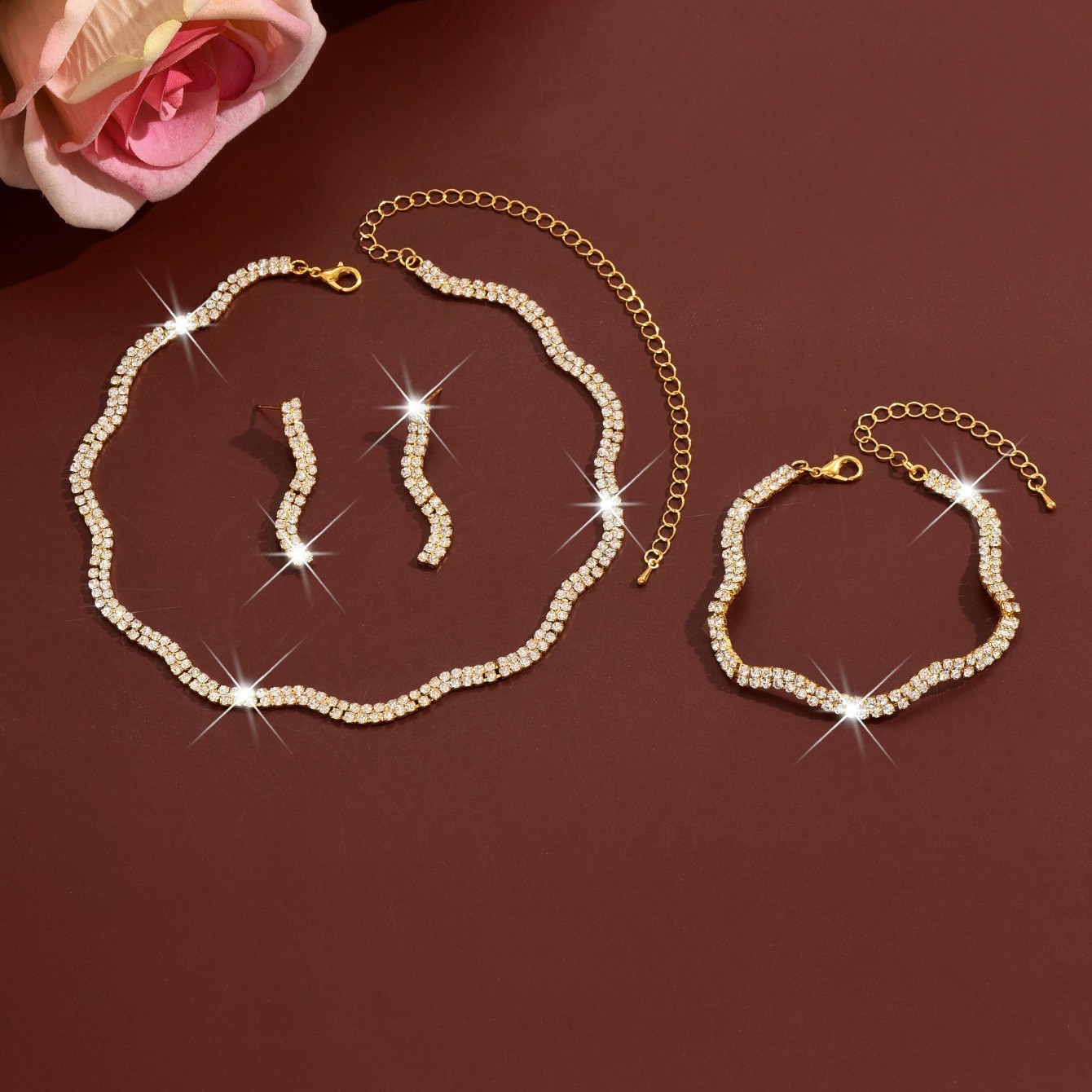 Marquise Zircon Necklace and Earrings Set - Image 8