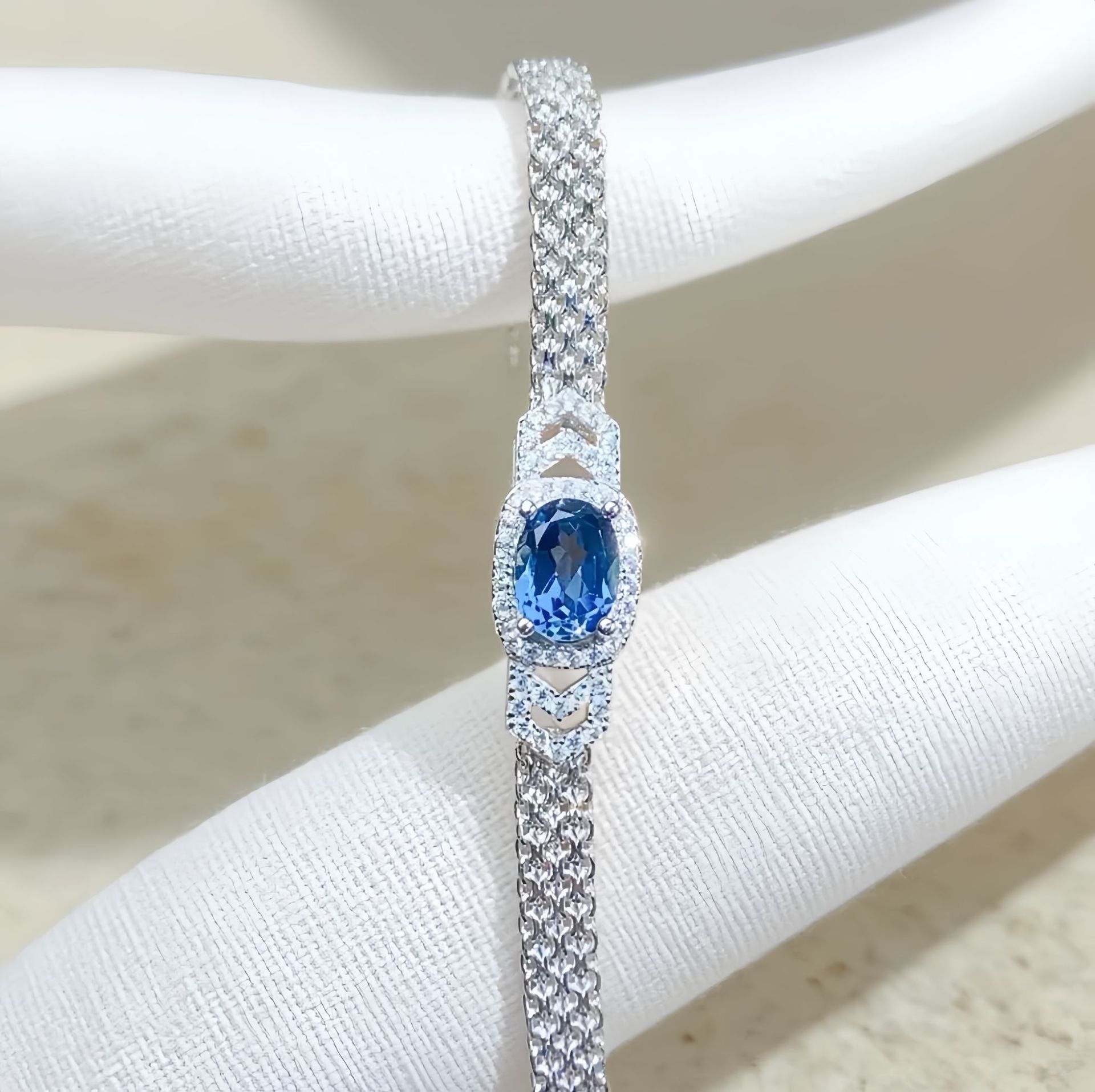 Women’s Natural Topaz Silver Bracelet - Image 2
