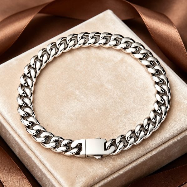 Stainless Steel Cuban Link Punk Bracelet