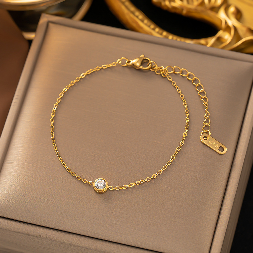 Gold-Inlaid Number Design Titanium Steel Bracelet