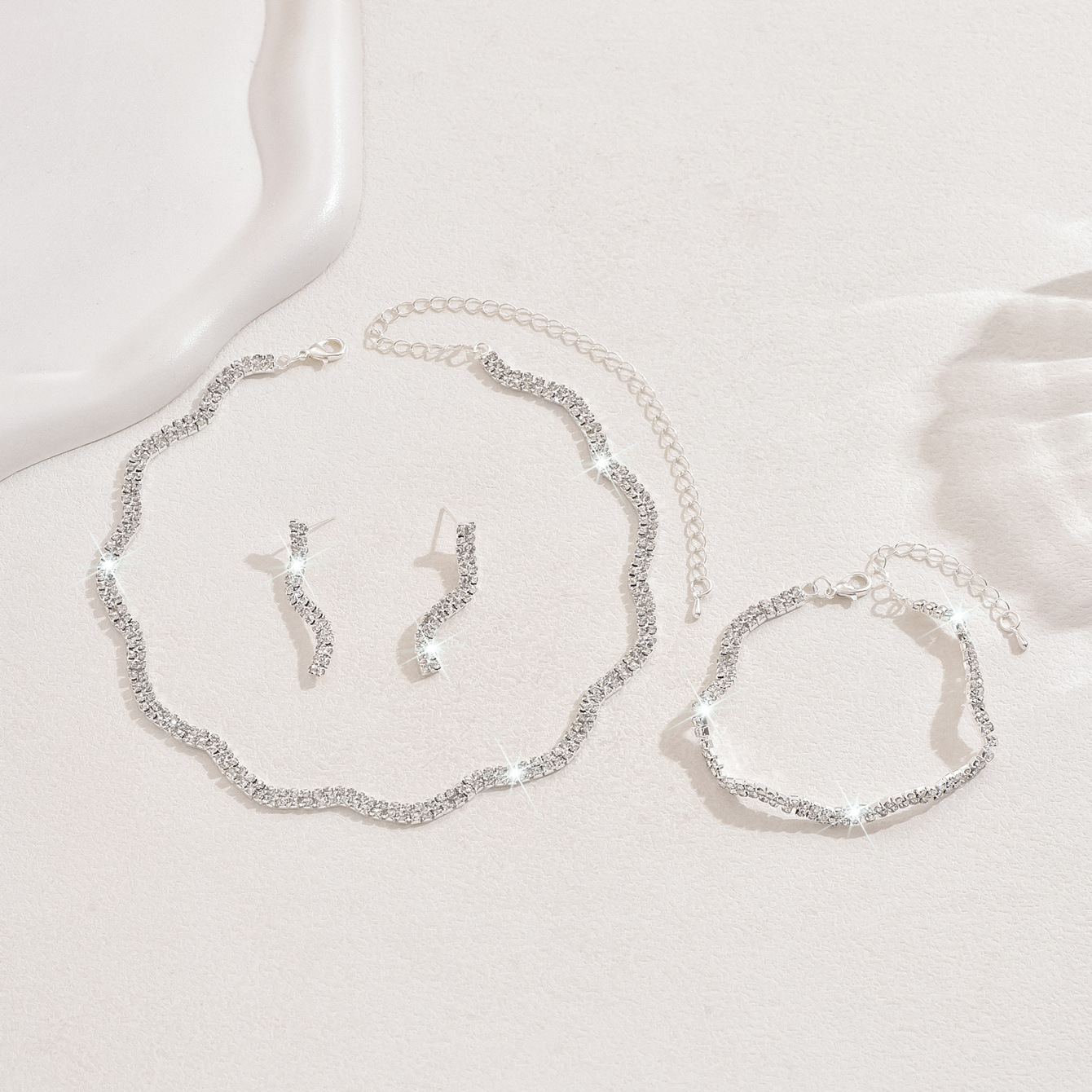Marquise Zircon Necklace and Earrings Set - Image 3
