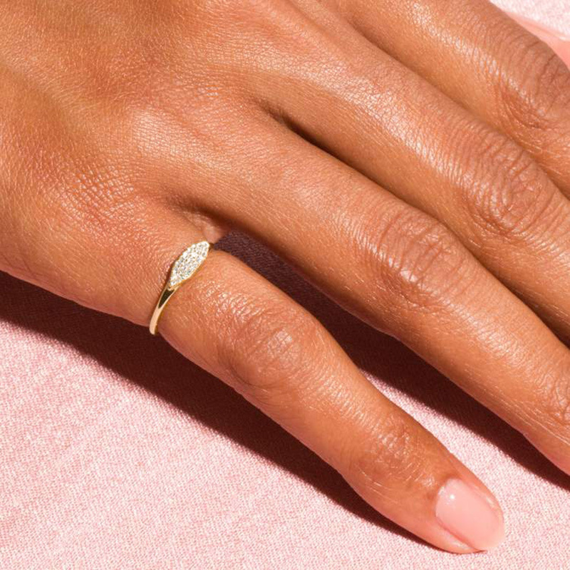 Women’s Gold-Plated Minimalist Zircon Ring - Image 3