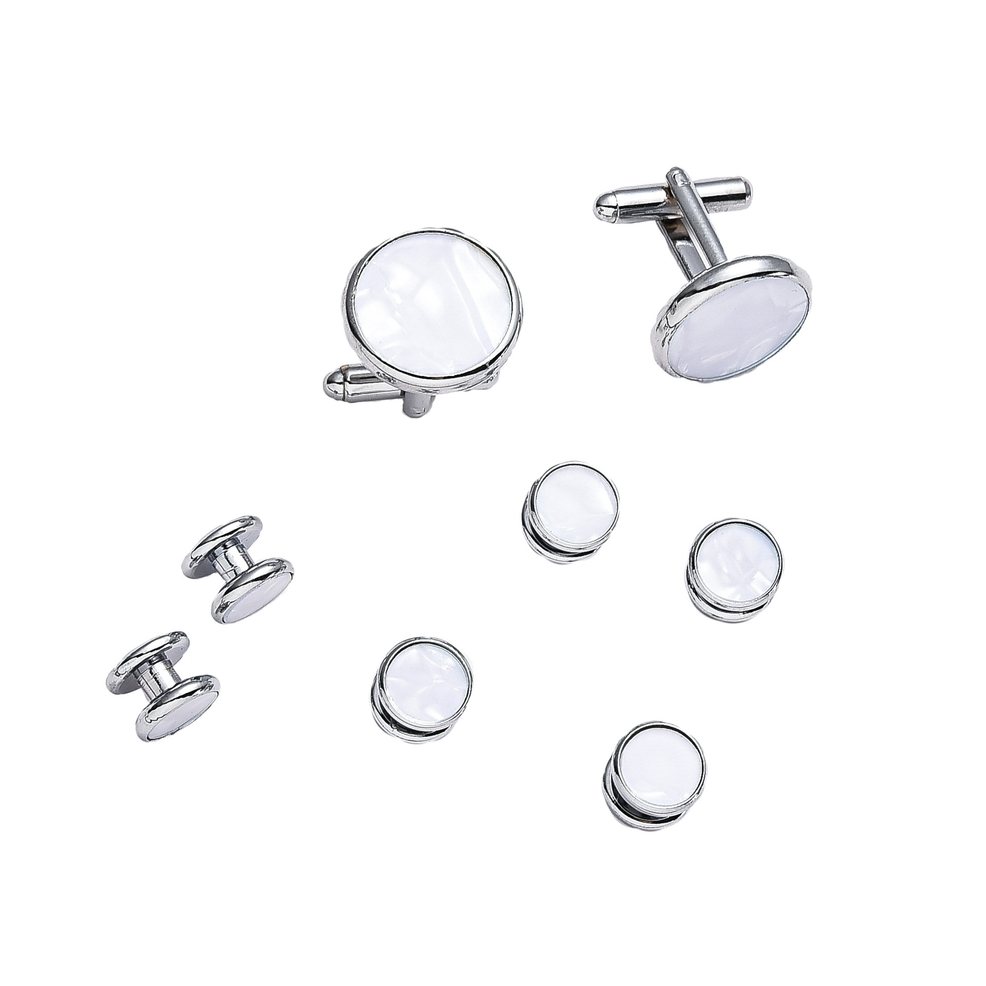 Men’s Round Drip-Finish Cufflink and Sleeve Nail Set - Image 5