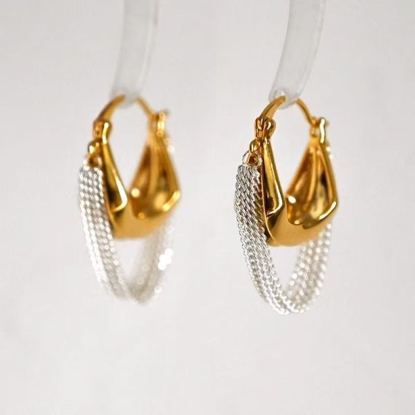 Two-Tone Chain Tassel Ear Cuffs