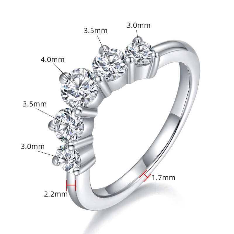 925 Sterling Silver Moissanite Ring for Women - Image 5