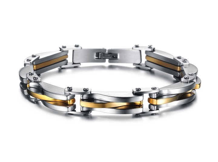 Geometric Diamond-Texture Titanium Steel Bracelet - Image 2