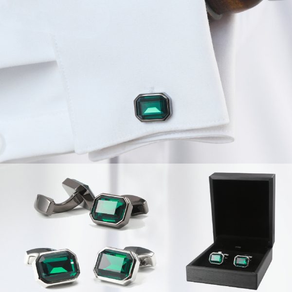 Men’s Geometric Glass Cufflinks