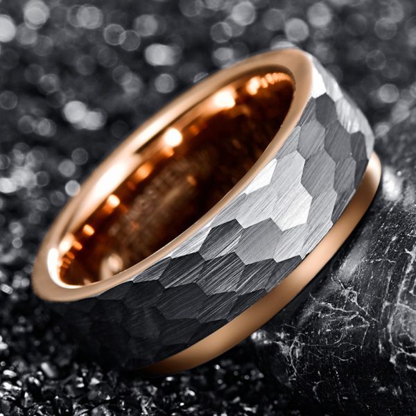 Men’s Rose-Gold-Plated Tungsten Steel Ring