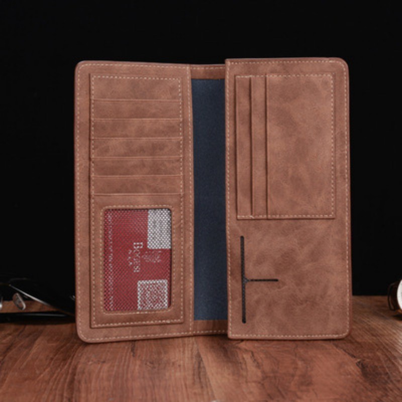 Genuine Leather Long Wallet Coin Bag - Image 3